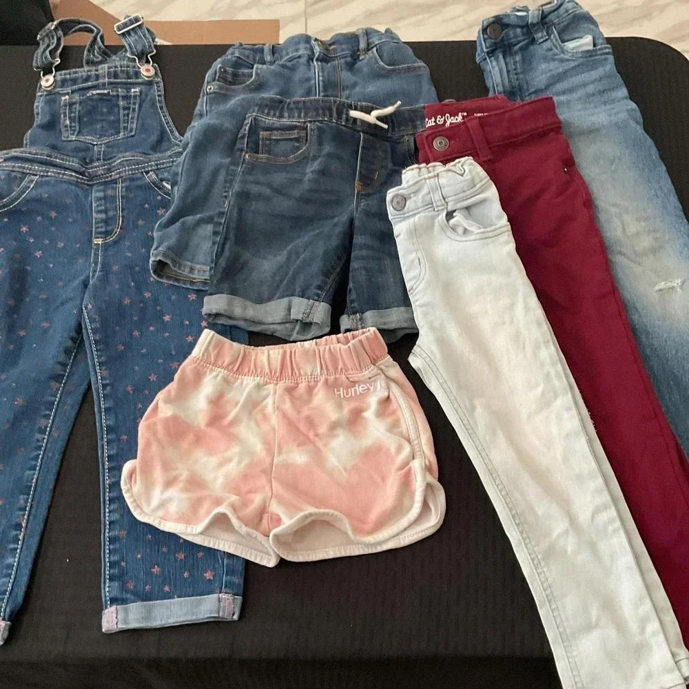 Mixed Brands Outfit Lot Girls 4T-5T Jackets Tops Jeans Shorts 14pc Cat & Jack